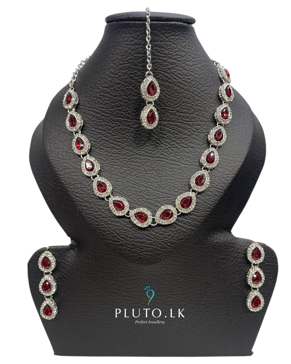 One line Silver Tear Drop