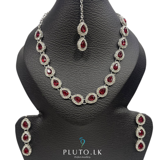 One line Silver Tear Drop