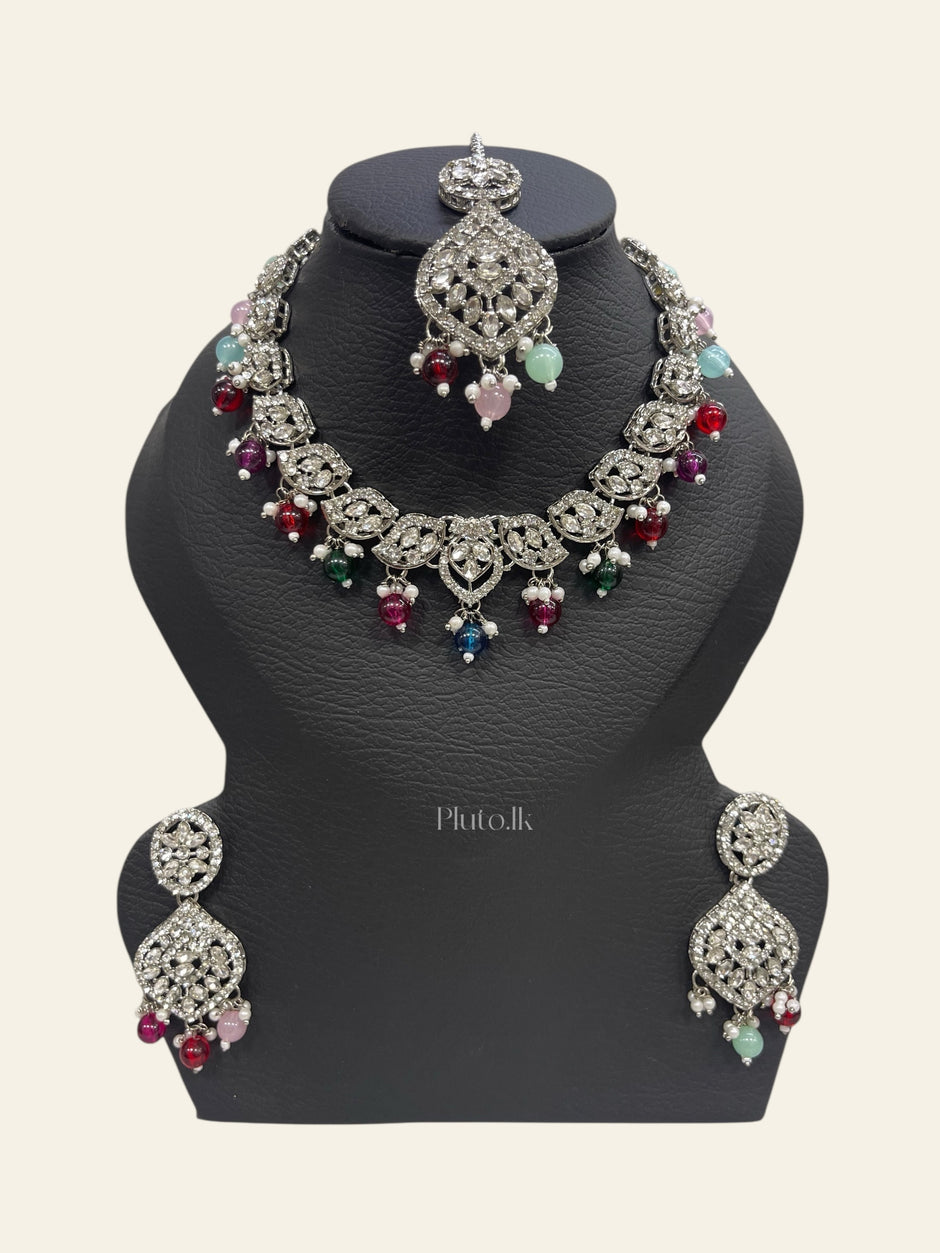 Silver Multi Colour Necklace