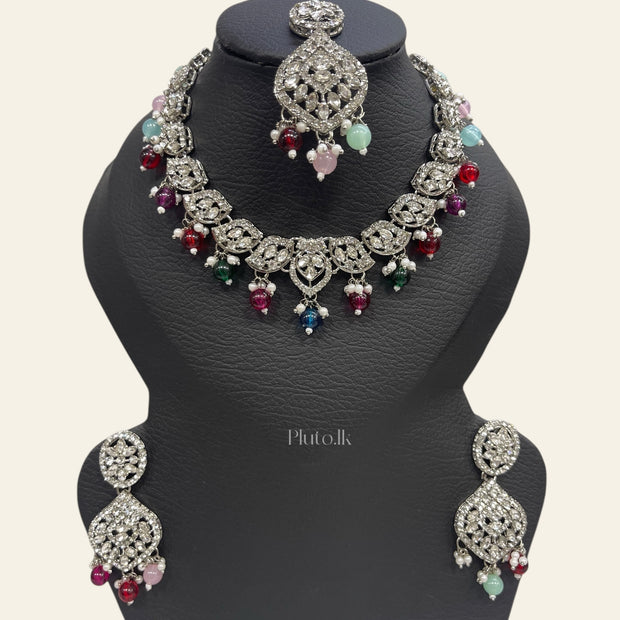 Silver Multi Colour Necklace