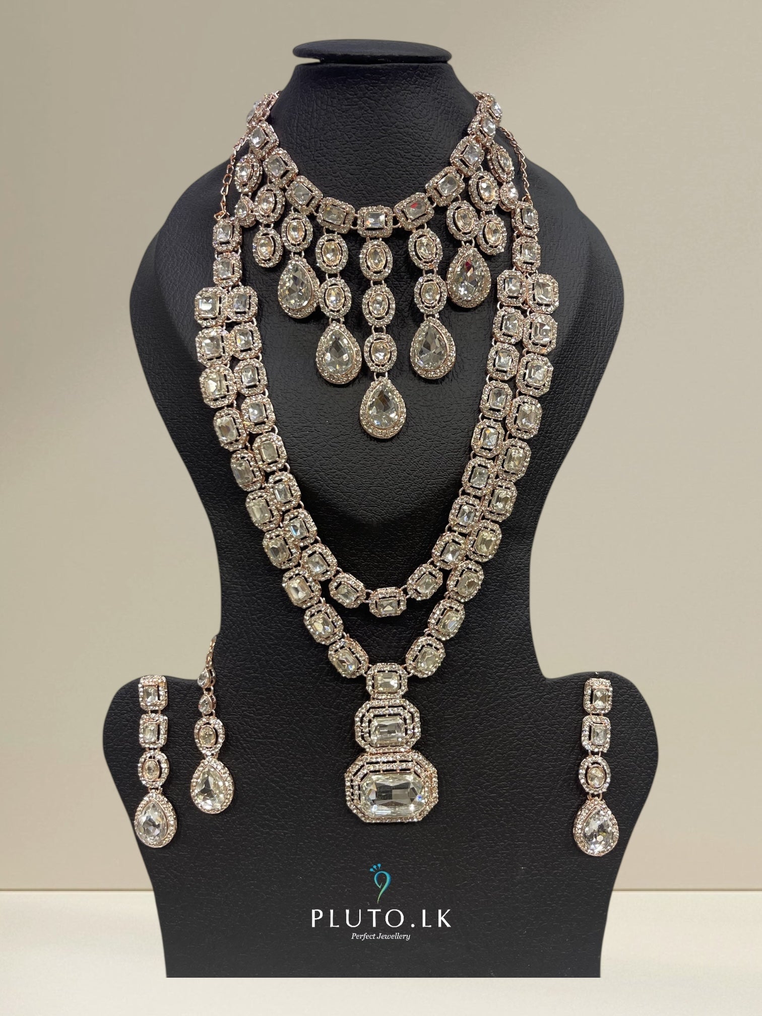 Pink Stone Bridal Set