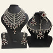 Silver Maroon Necklace