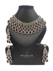 Silver Maroon Necklace